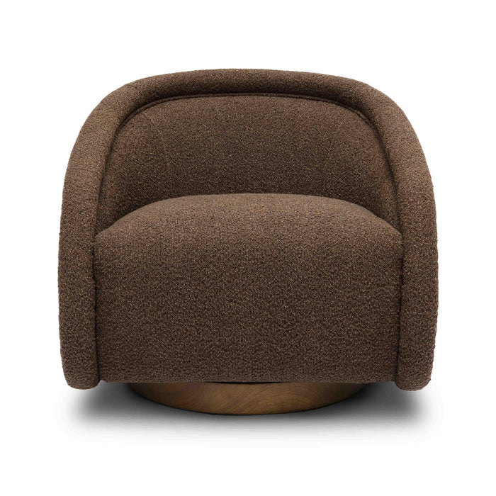 Rory Chocolate Brown Boucle Swivel Chair