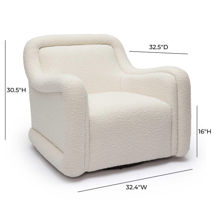 Charli Cream Boucle Swivel Chair