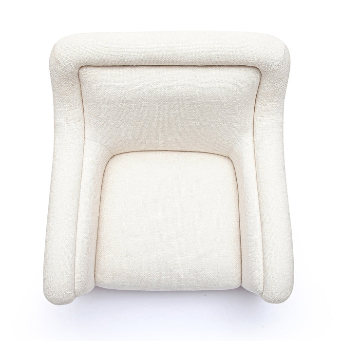 Charli Cream Basketweave Chenille Swivel Chair