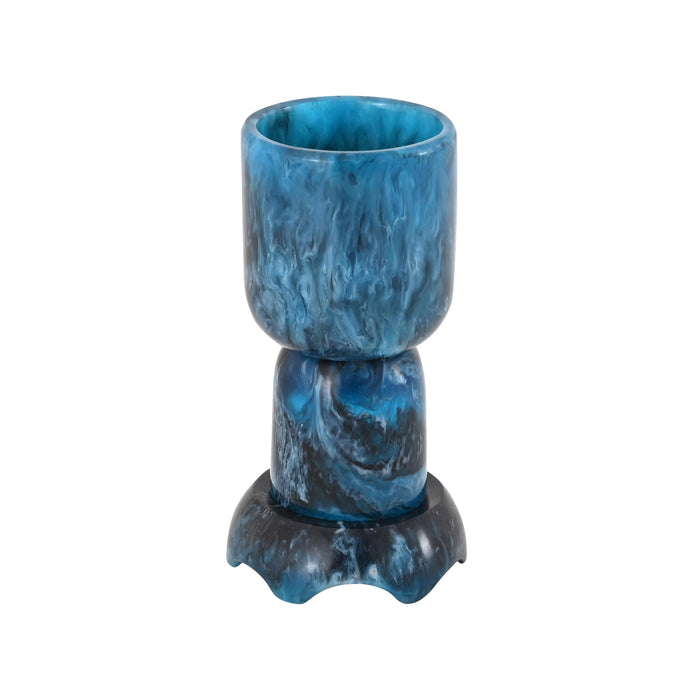 Platform Blue Swirl Resin Kiddush Cup