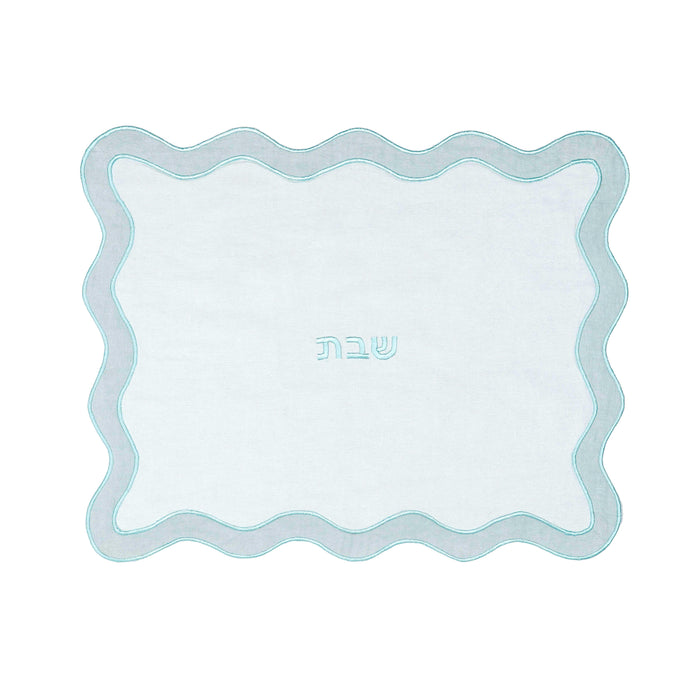 TOV Sea Blue Wavy Challah Cover