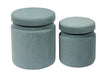Kris Sea Blue Velvet Storage Ottomans - Set of 2 - MR ZEE FURNITURE