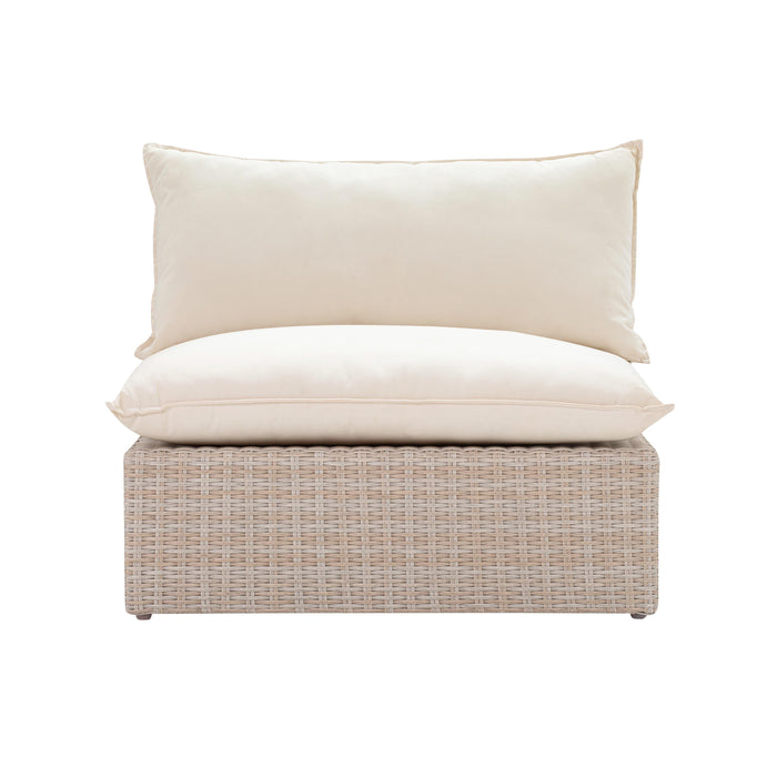 Cali Natural Wicker Outdoor Armless Chair