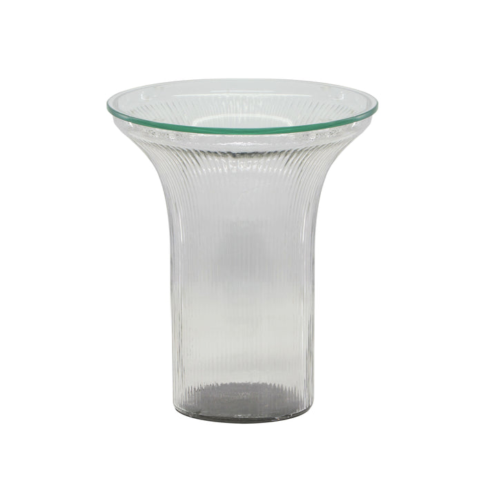 Cassandra Clear Glass Flared Side Table 8