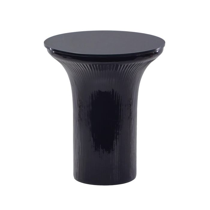 Cassandra Midnight Blue Glass Flared Side Table 8