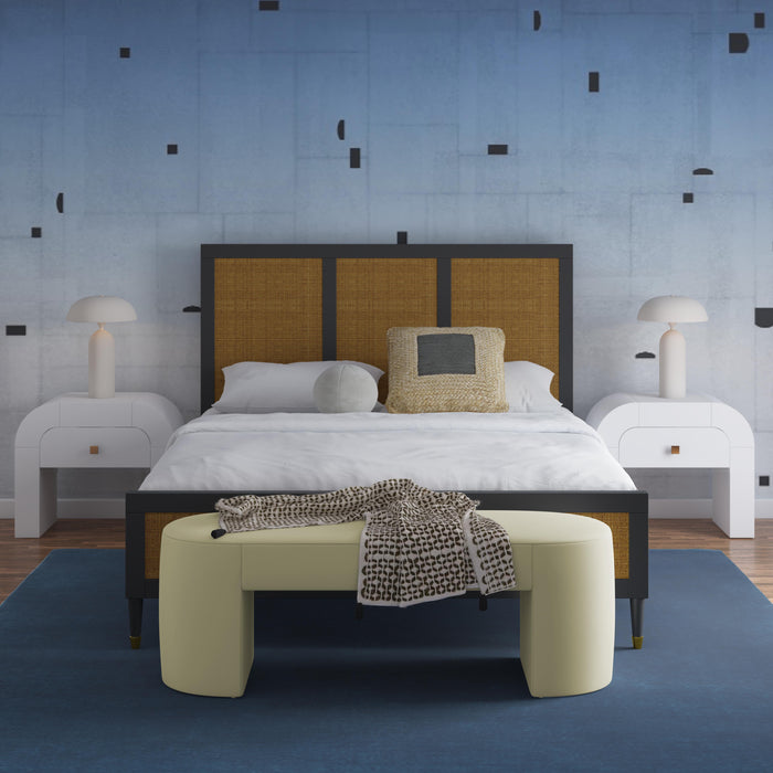 Elena Chiffon Yellow Velvet Bench 9