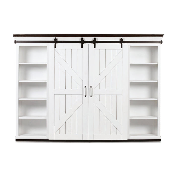 Harrison Distressed White Entertainment Center