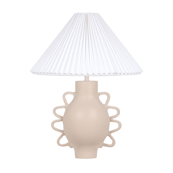 Hazza Cream Pleated Table Lamp
