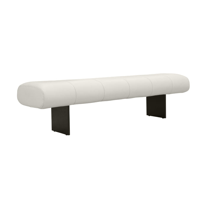 Karol Cream Vegan Leather Bench