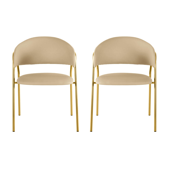 Lara Cream Vegan Leather Dining Chair by Inspire Me! Home Decor - Set of 2