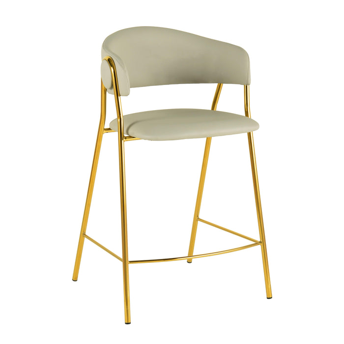 Lara Cream Vegan Leather Counter Stool by Inspire Me! Home Decor - Set of 2