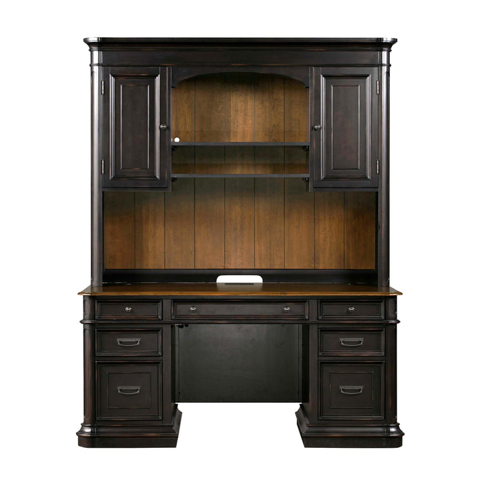 Roanoke Black Credenza & Hutch SET
