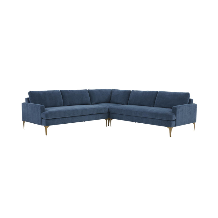 Serena Blue Velvet L-Sectional