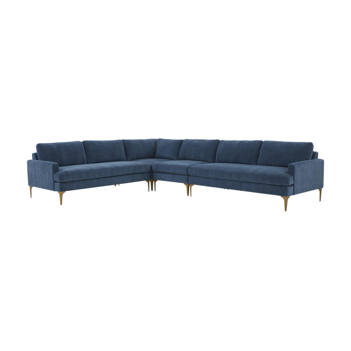 Serena Blue Velvet Large L-Sectional