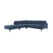 Serena Blue Velvet Large LAF Chaise Sectional with Black Legs - MR ZEE FURNITURE