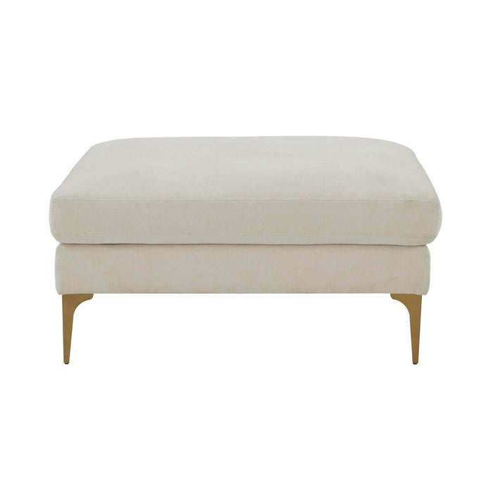 Serena Cream Velvet Ottoman - MR ZEE FURNITURE