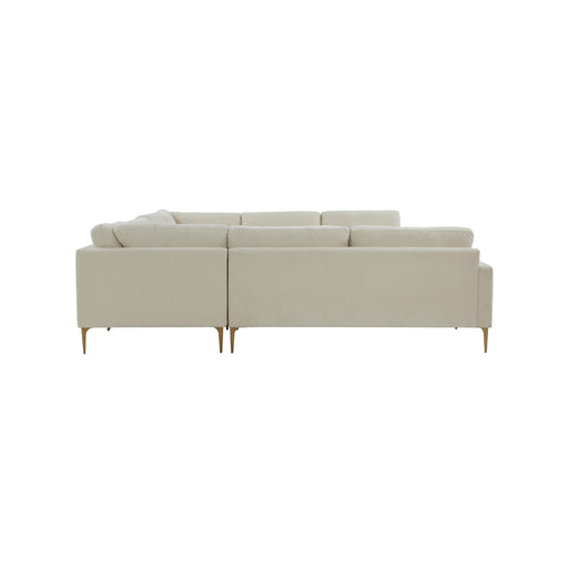 Serena Cream Velvet U-Sectional - MR ZEE FURNITURE