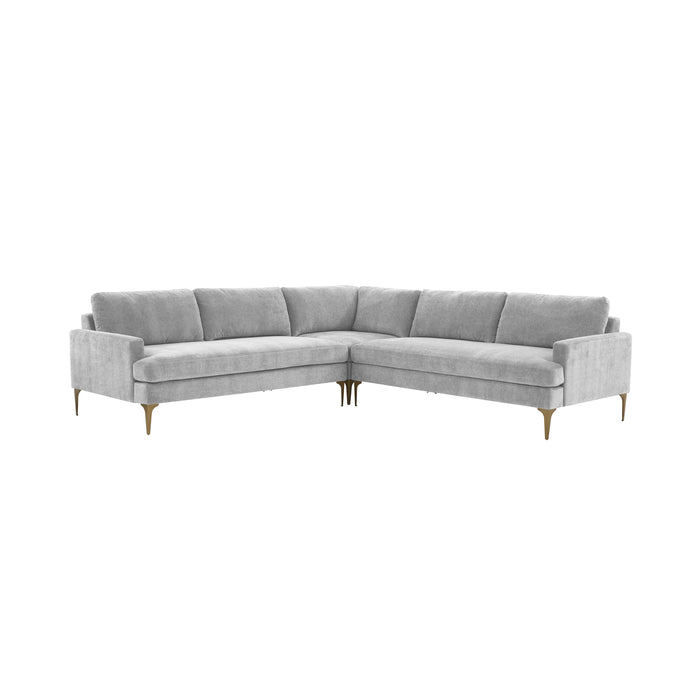 Serena Gray Velvet L-Sectional