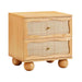 Grappa Natural Wood Rattan Wavy Nightstand image