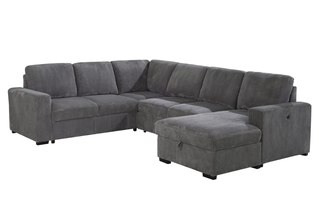 U2660 Grey L Sectional Pullout