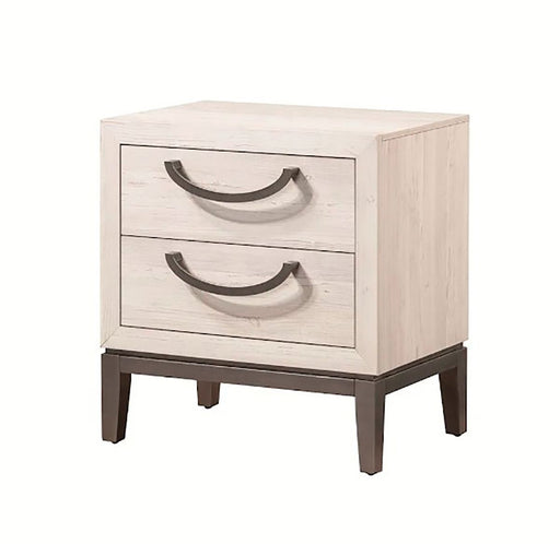 Crown Mark Furniture Veda 2 Drawer Nightstand in Beige image