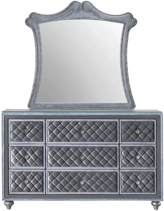 Crown Mark Furniture Voltare Mirror in Dark Grey