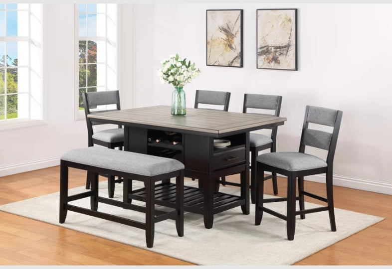 Crown Mark Furniture Frey Counter Height Table in Dark Brown