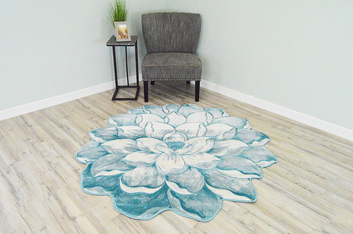 301 Turquoise - Flowers - MR ZEE FURNITURE