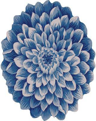 303 Navy - Flowers - MR ZEE FURNITURE