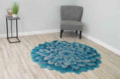 303 Turquoise - Flowers - MR ZEE FURNITURE