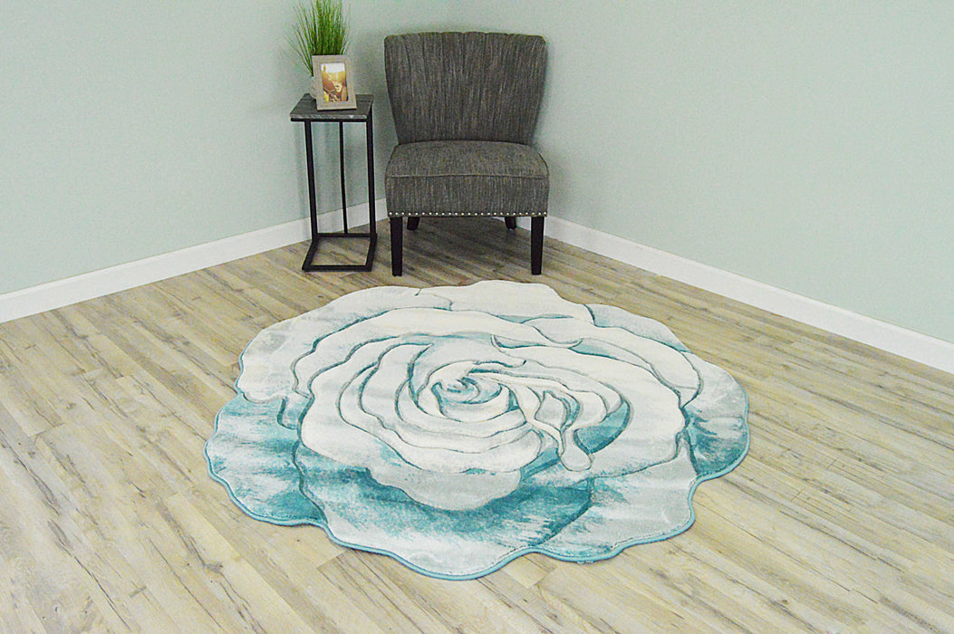 304 Turquoise - Flowers - MR ZEE FURNITURE