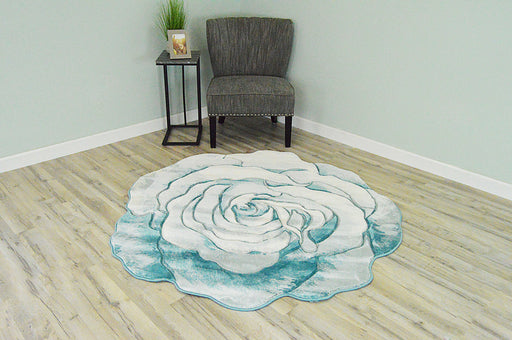 304 Turquoise - Flowers - MR ZEE FURNITURE