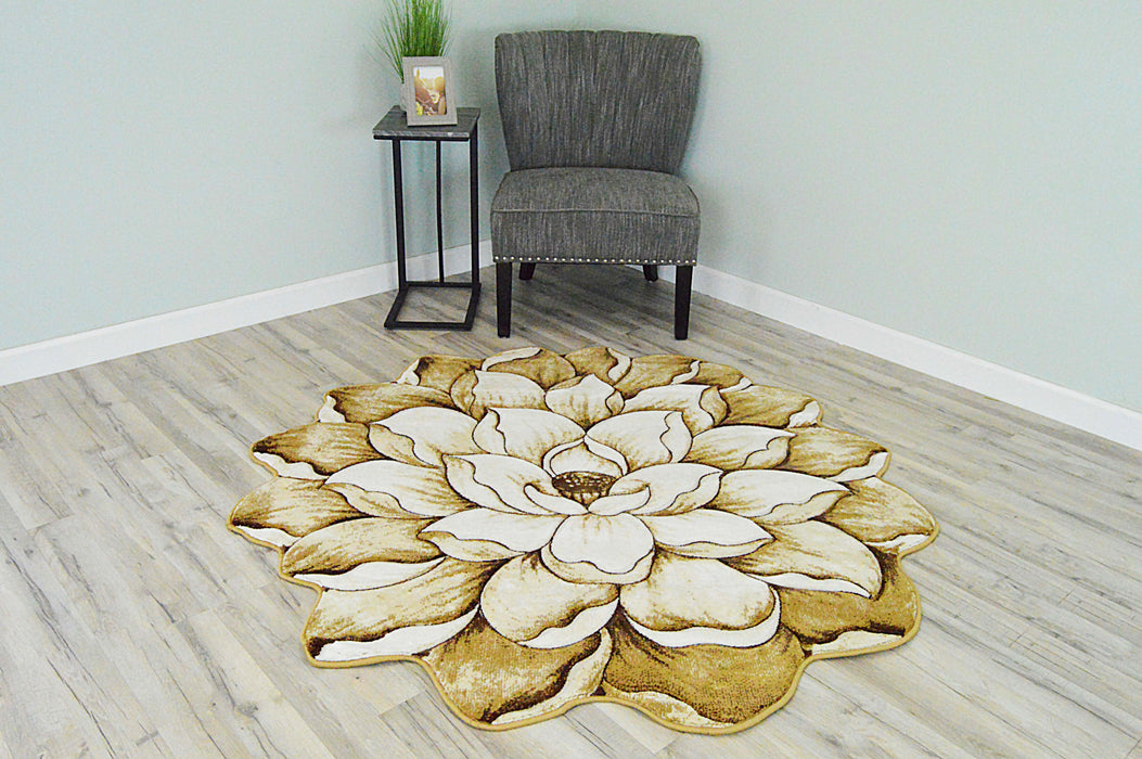 305 Beige - Flowers - MR ZEE FURNITURE