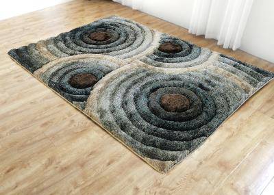 419 Blue/ Brown/Beige - 3D Shaggy - MR ZEE FURNITURE