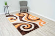 6499 Brown/Orange - 4D Shaggy - MR ZEE FURNITURE