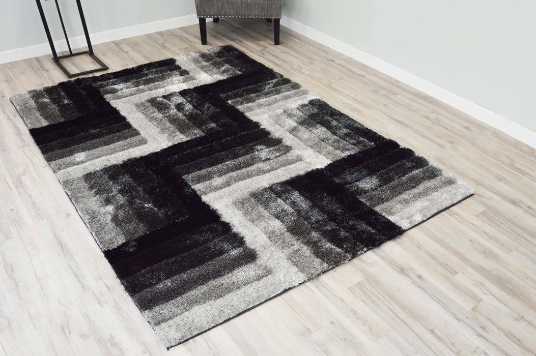 85 Black/Grey - 3D Shaggy - MR ZEE FURNITURE