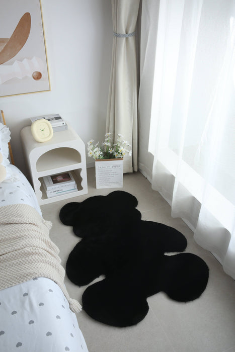 Bear Rabbi Black - Faux Fur Shaggy - MR ZEE FURNITURE