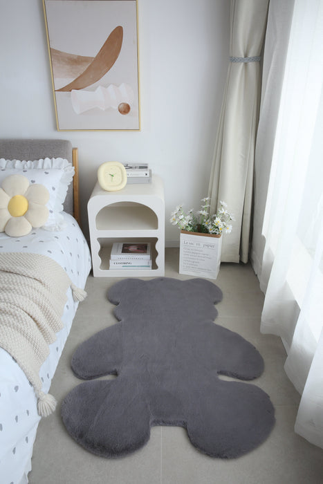 Bear Rabbi Grey - Faux Fur Shaggy - MR ZEE FURNITURE