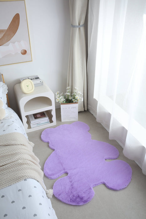 Bear Rabbi Light Purple - Faux Fur Shaggy - MR ZEE FURNITURE