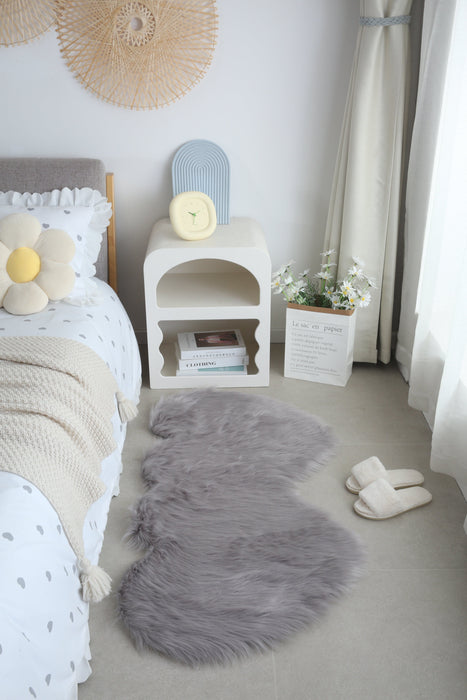 Double Hea Grey - Faux Fur Shaggy - MR ZEE FURNITURE