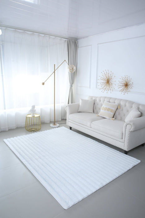 Flora Shag Blue/White - Flora Shaggy - MR ZEE FURNITURE