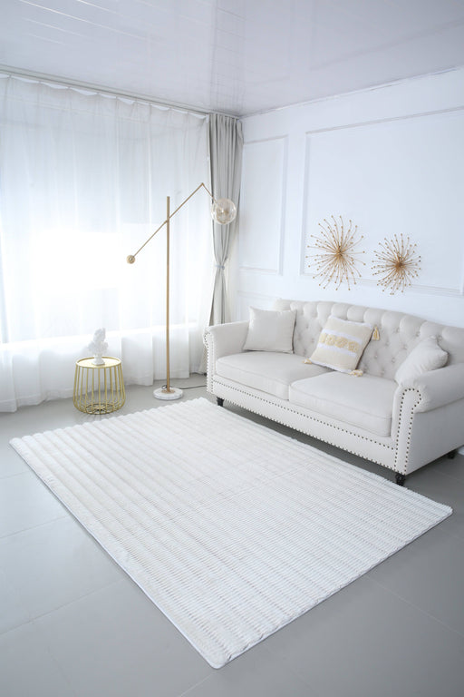 Flora Shag Light Grey/White - Flora Shaggy - MR ZEE FURNITURE