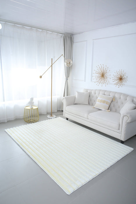 Flora Shag Yellow/White - Flora Shaggy - MR ZEE FURNITURE