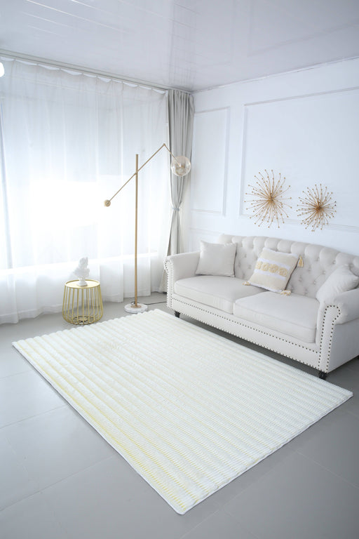 Flora Shag Yellow/White - Flora Shaggy - MR ZEE FURNITURE