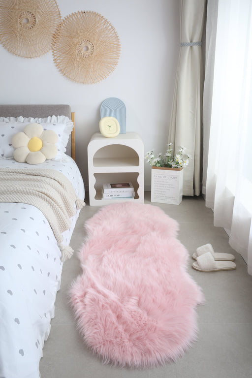 Strip Faux Pink - Faux Fur Shaggy - MR ZEE FURNITURE