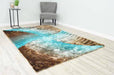 Z009 BrownTeal - 3D Shaggy - MR ZEE FURNITURE